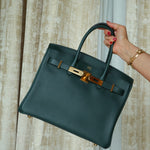 Product image 10 of 24: Birkin 30 Vert Tropical Veau Jonathan Gold Plated D Stamp