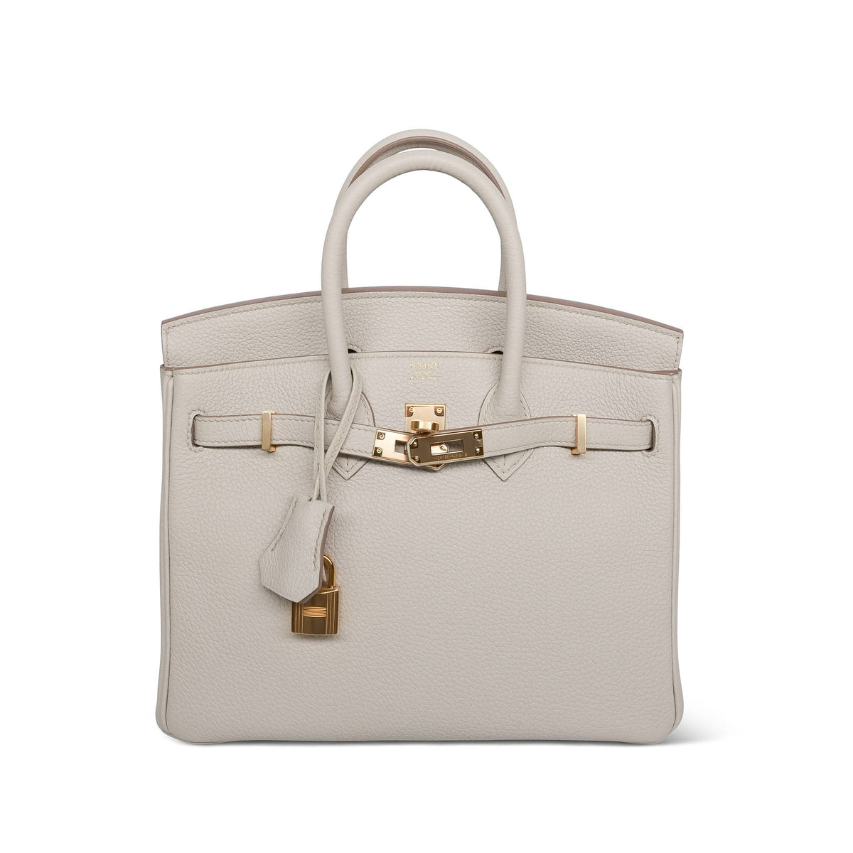 Birkin 25 Beton Togo Gold Plated U Stamp