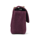 Product image 4 of 19: 26B Burgundy Suede Quilted Mini Souplissimo Flap Bag LGHW