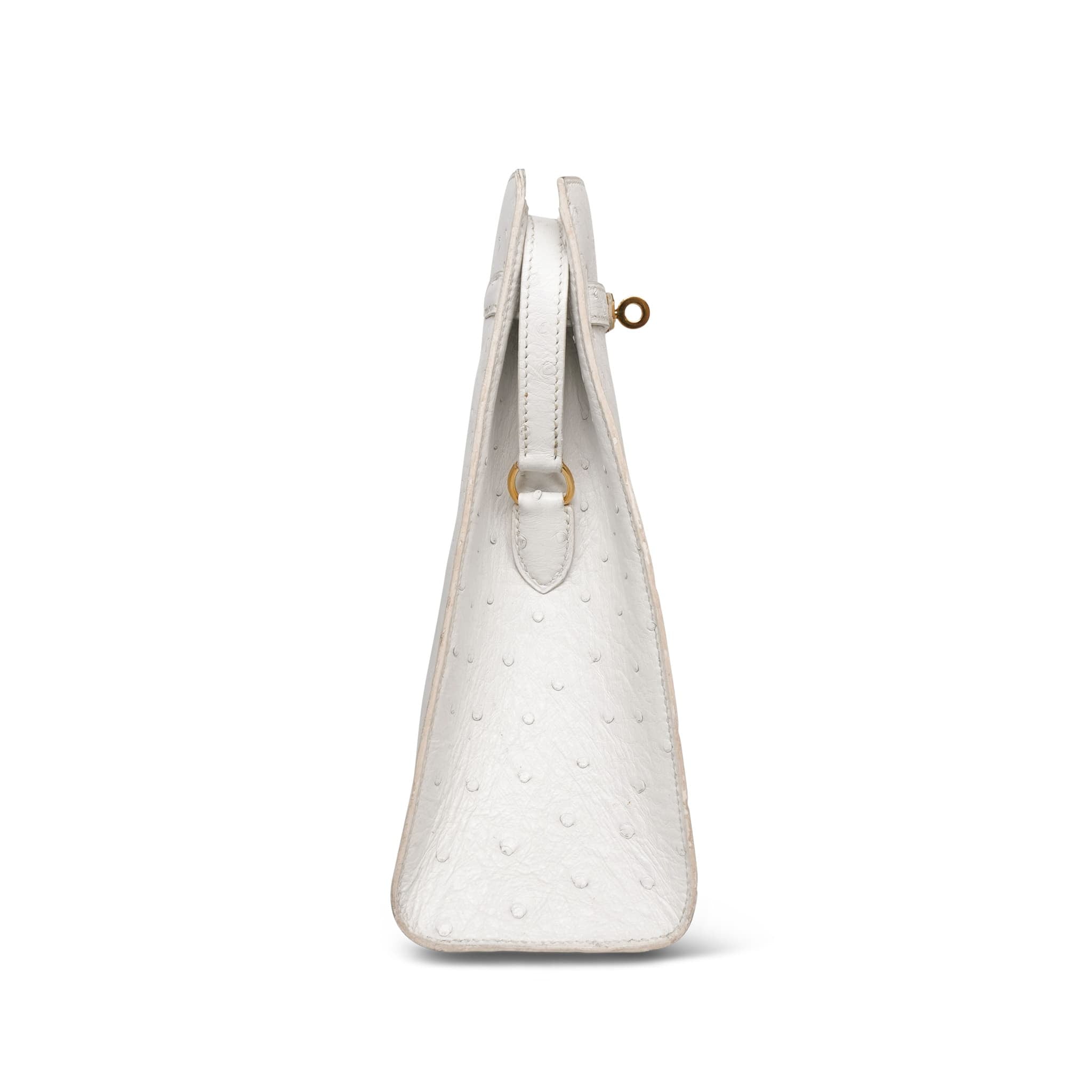 Product image 5 of 18: Kelly Sport PM White Ostrich Gold Plated R Circle