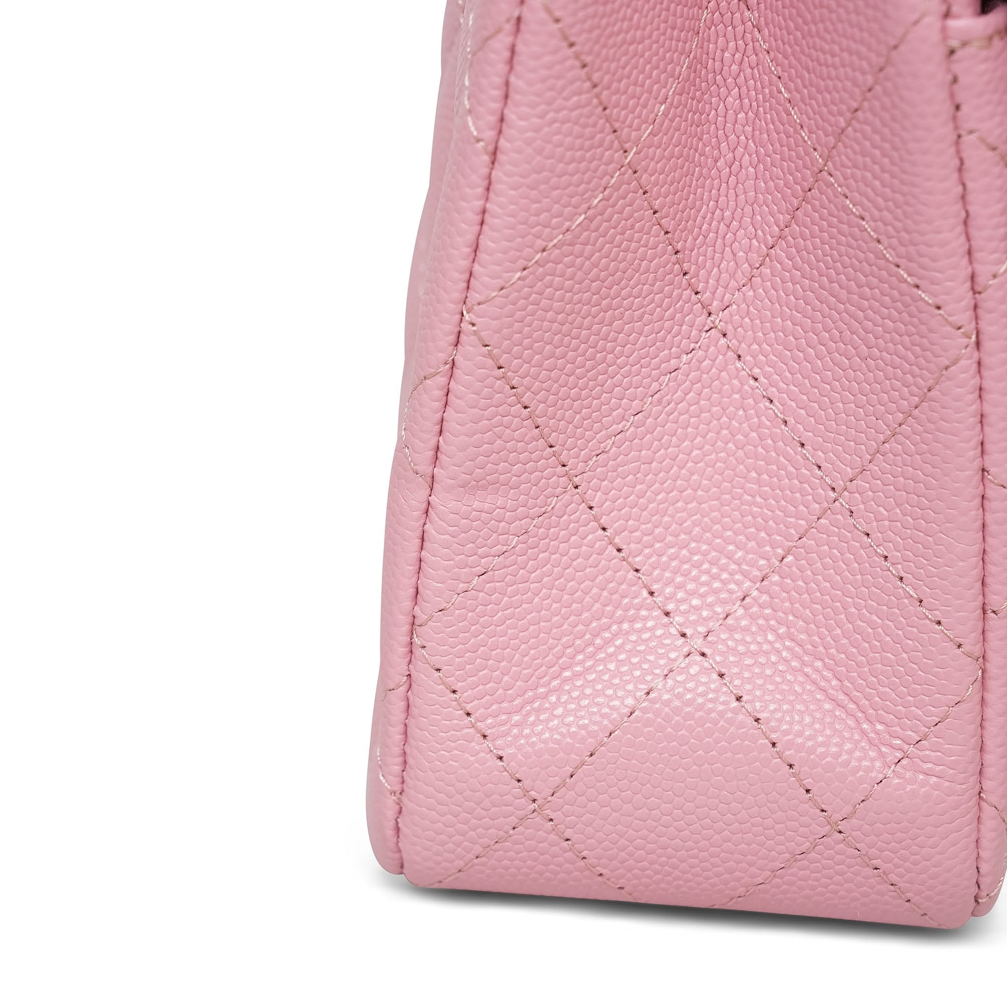 Product image 4 of 17: Pink Sakura Caviar Quilted Classic Flap Small LGHW