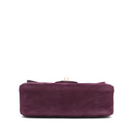 Product image 8 of 19: 26B Burgundy Suede Quilted Mini Souplissimo Flap Bag LGHW