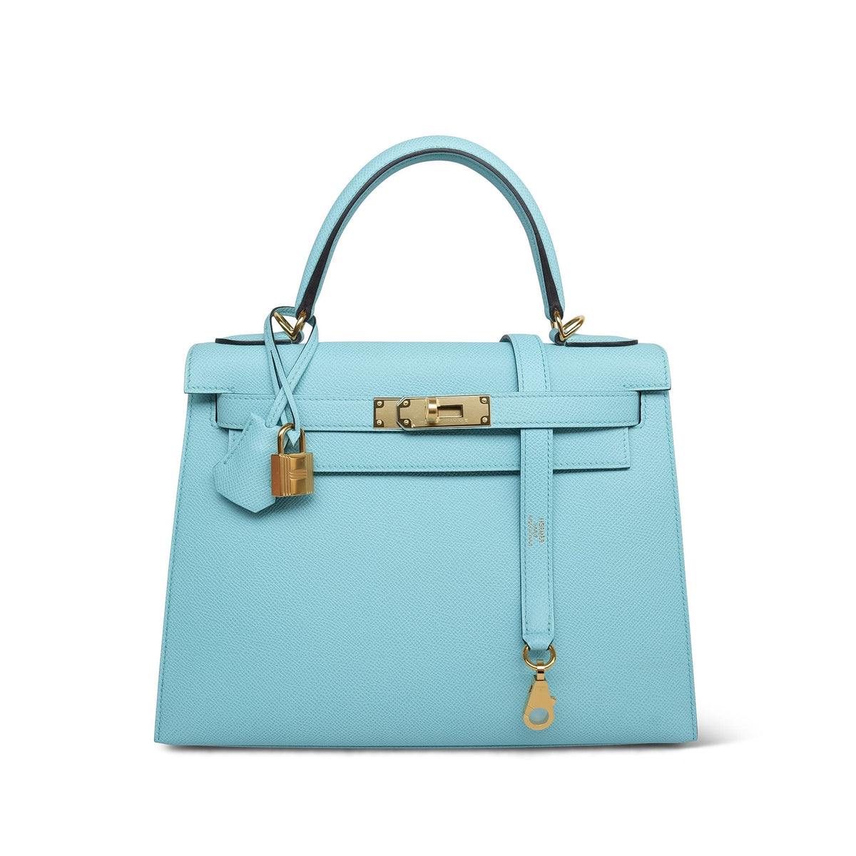 Kelly Sellier 28 Bleu Atoll Epsom Gold Plated Y Stamp