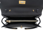 Product image 15 of 15: Kelly Wallet To Go Black Epsom Gold Plated G Stamp