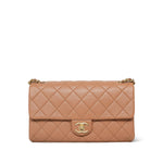 Product image 3 of 14: 23P Caramel Lambskin Quilted Spellout Chain Single Flap Bag AGHW