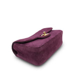 Product image 9 of 19: 26B Burgundy Suede Quilted Mini Souplissimo Flap Bag LGHW