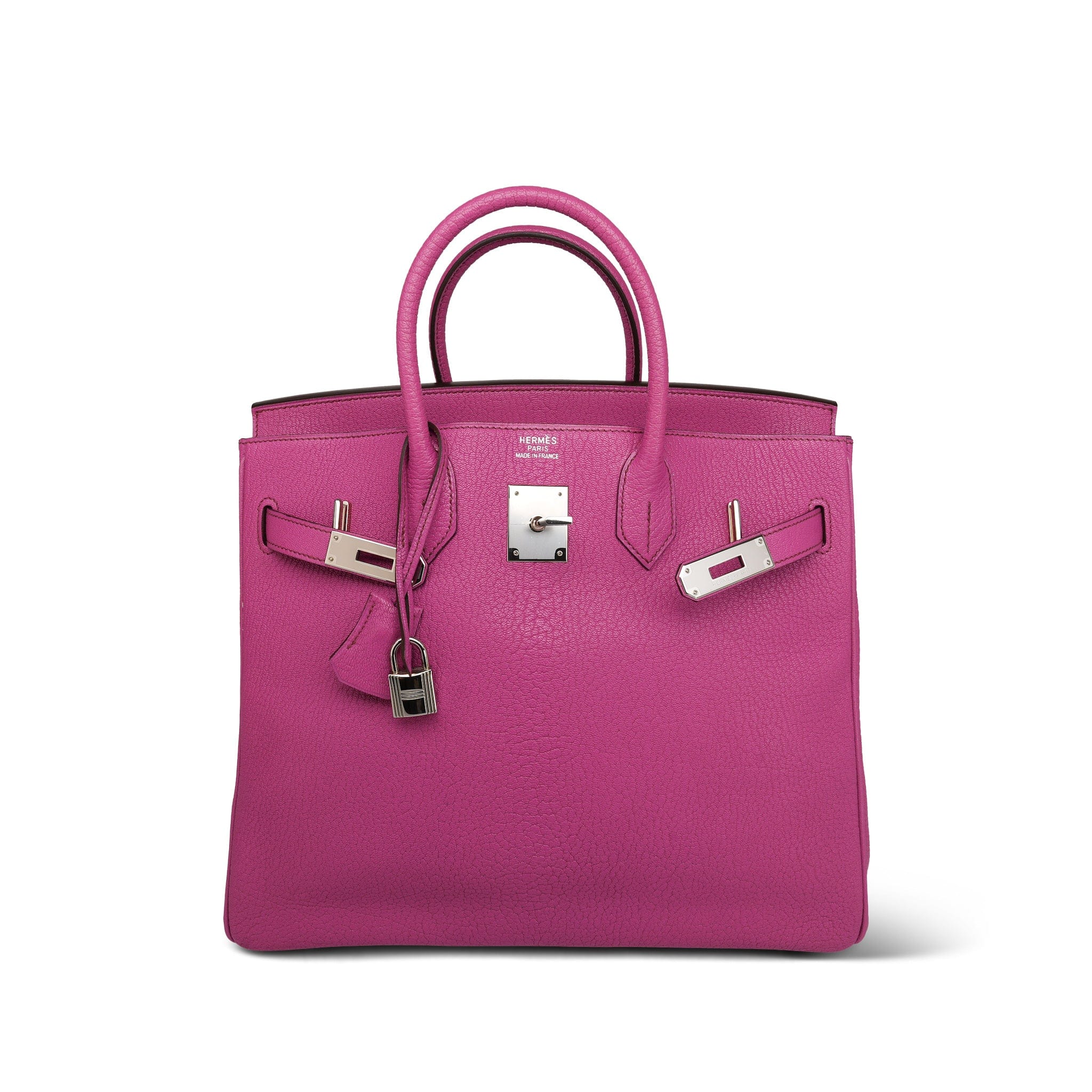 HAC 32 Fuchsia Chèvre de Coromandel Palladium Plated J Square