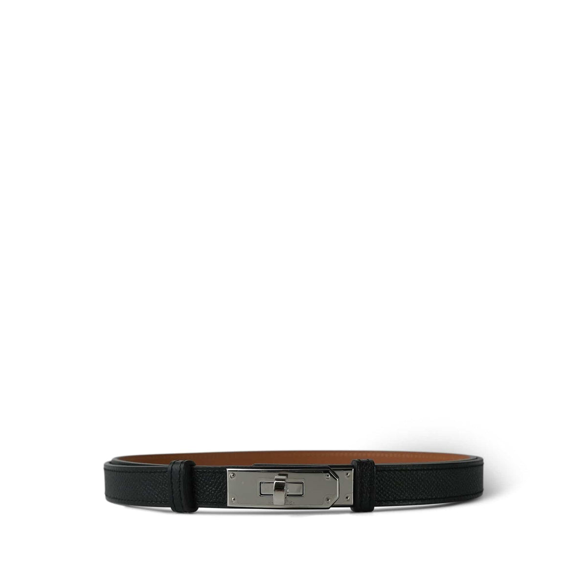 Pristine Hermes Kelly Belt in Black & Silver HERMES Kelly Pocket Belt Noir Epsom RGHW - Timeless Luxuries main image 3
