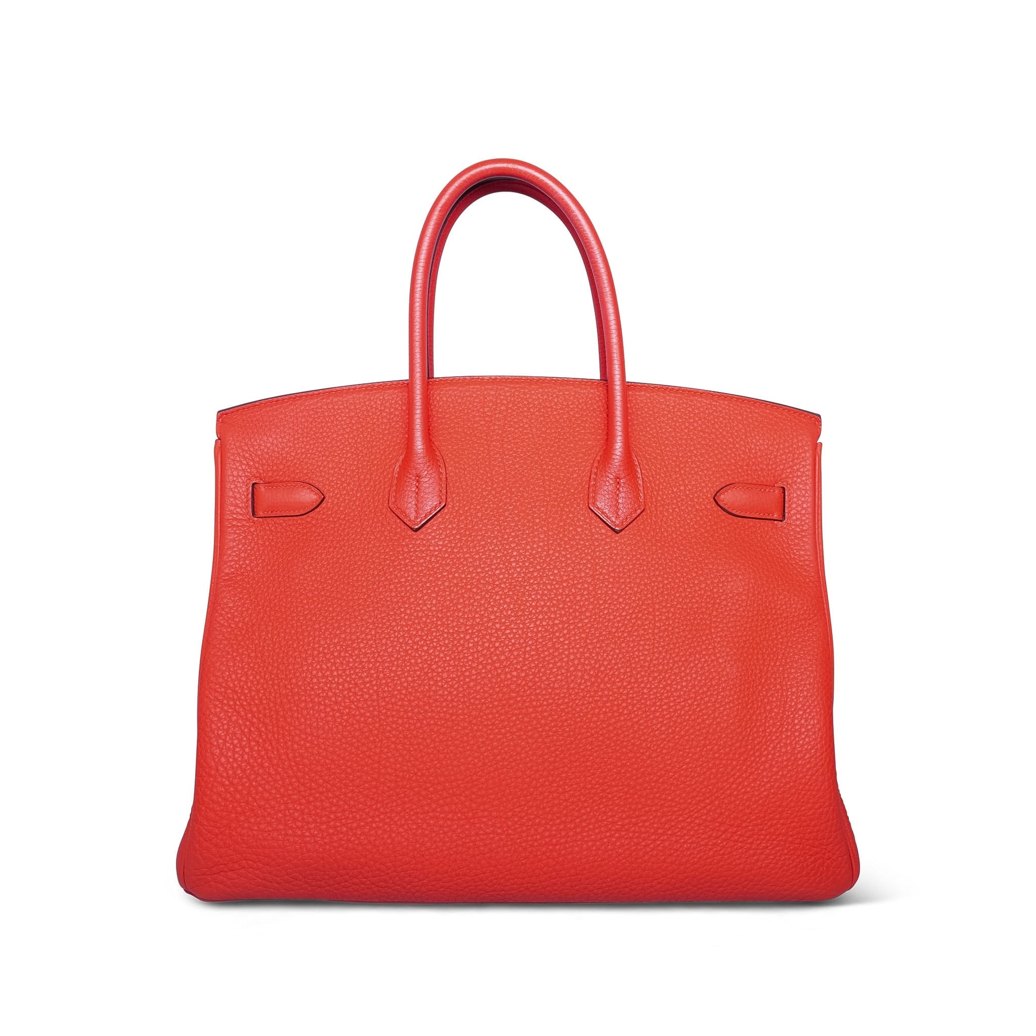 Birkin 35 Capucine Togo Palladium Plated P Square Stamp