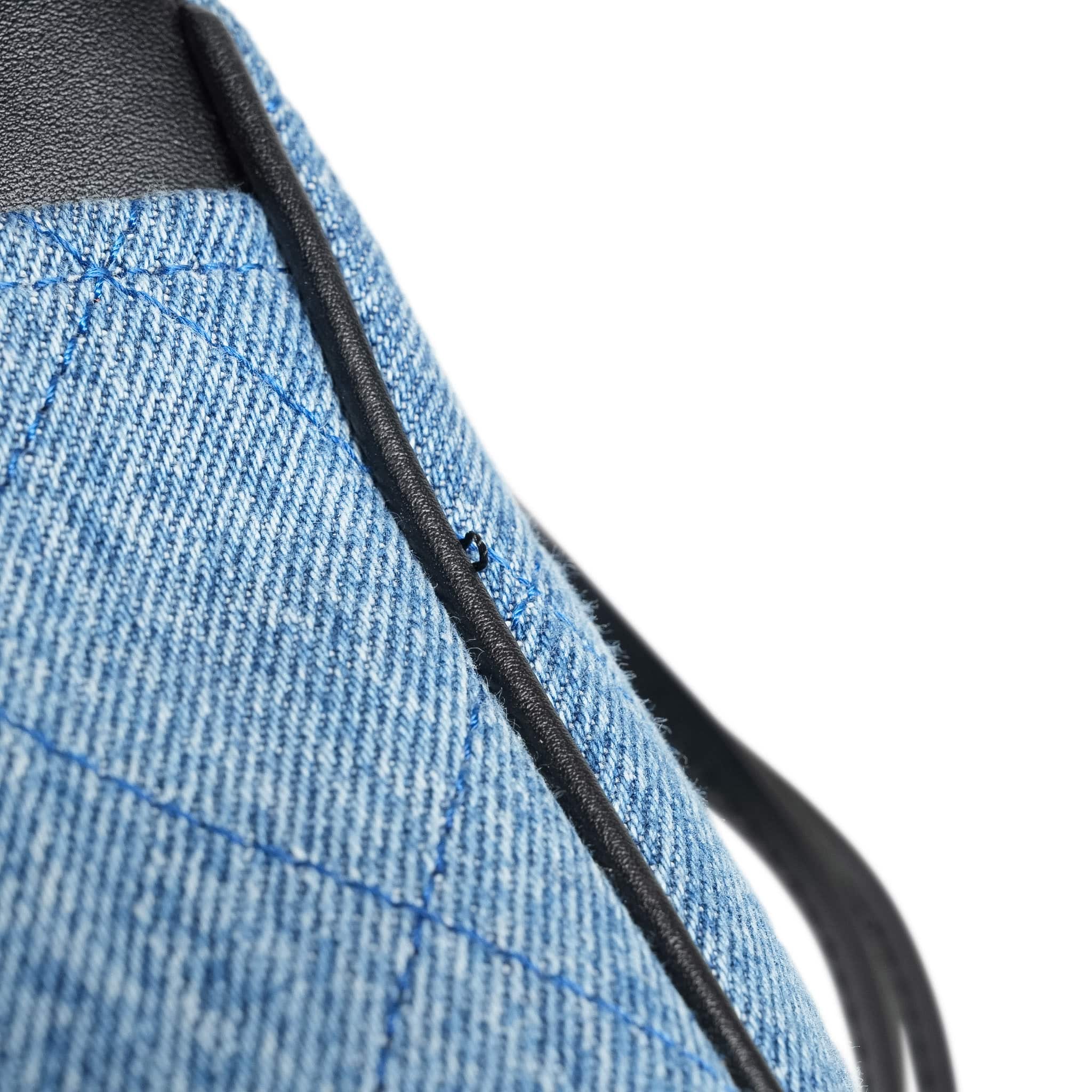 Product image 16 of 16: 26A Black Calfskin/ Denim Quilted Urban Essentials Shopping Bag Small Gold Hardware