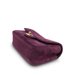 Product image 11 of 19: 26B Burgundy Suede Quilted Mini Souplissimo Flap Bag LGHW