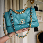 Product image 10 of 16: 21C Dark Green Lambskin Quilted 19 Flap Small Mixed Hardware