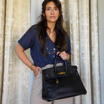 Product image 2 of 17: Birkin 35 Black Ardennes Gold Plated G Square Stamp