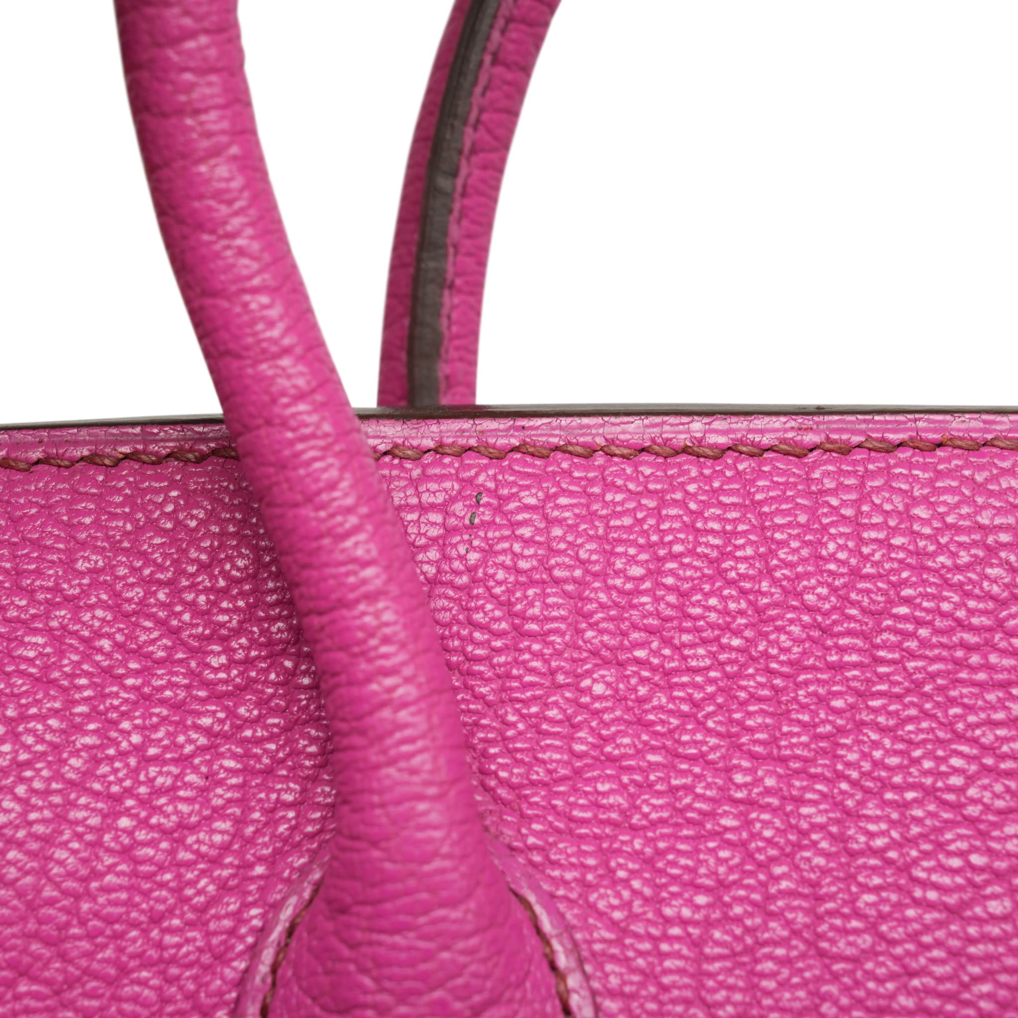 Product image 25 of 27: HAC 32 Fuchsia Chèvre de Coromandel Palladium Plated J Square Stamp