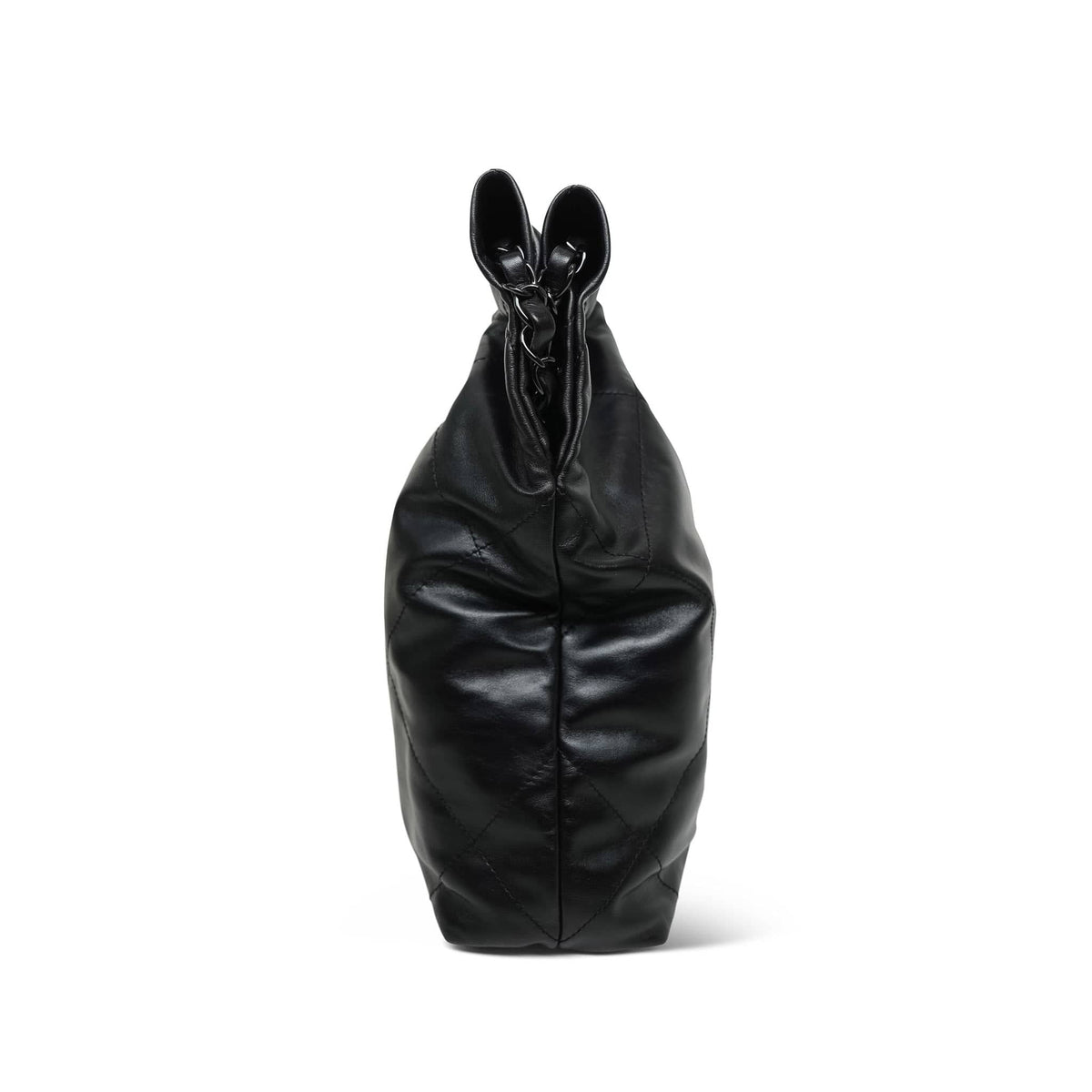 22K So Black Calfskin Quilted 22 Hobo Bag Small