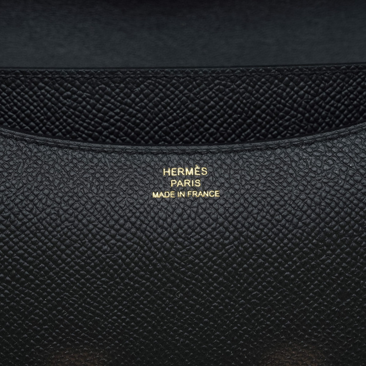 Constance 18 Black Epsom Rose Gold Plated K Stamp