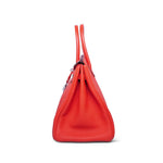 Product image 9 of 21: Birkin 35 Capucine Togo Palladium Plated P Square Stamp