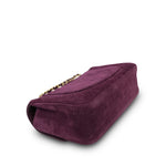 Product image 12 of 19: 26B Burgundy Suede Quilted Mini Souplissimo Flap Bag LGHW