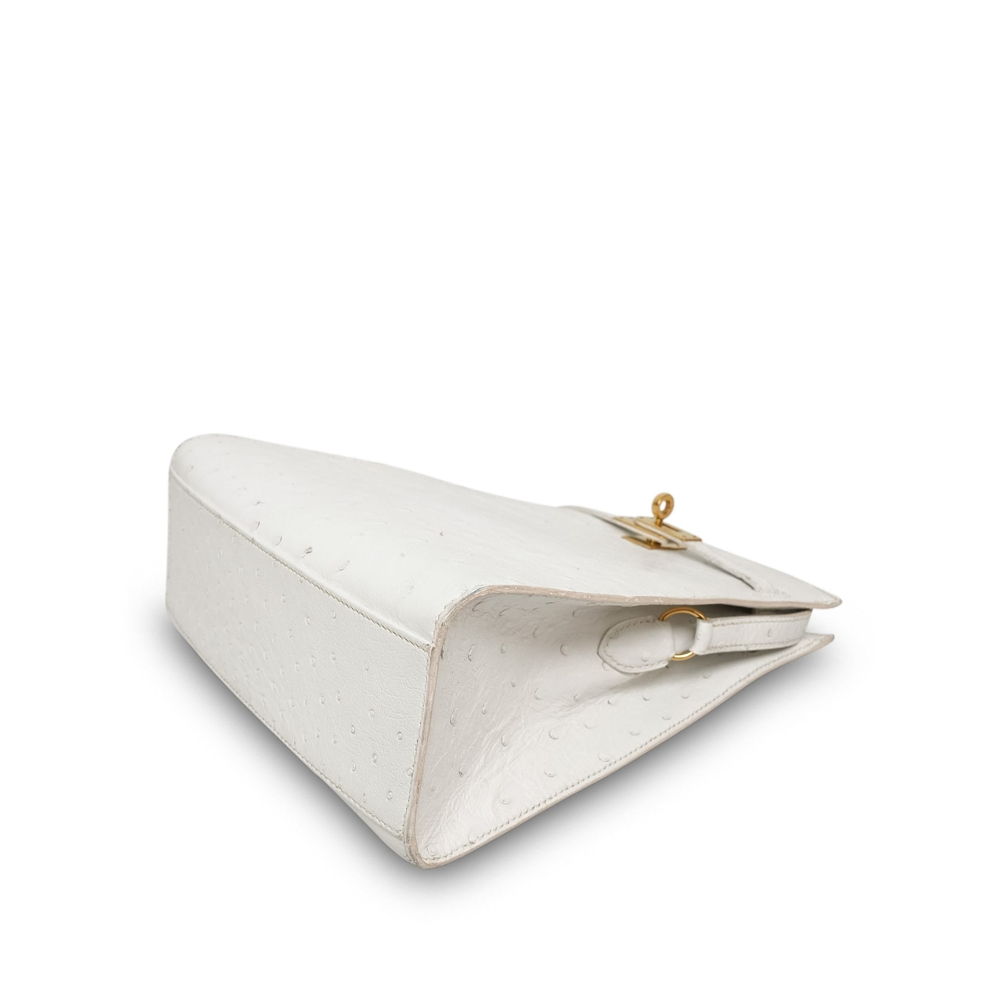 Product image 11 of 18: Kelly Sport PM White Ostrich Gold Plated R Circle
