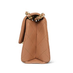 Product image 6 of 14: 23P Caramel Lambskin Quilted Spellout Chain Single Flap Bag AGHW