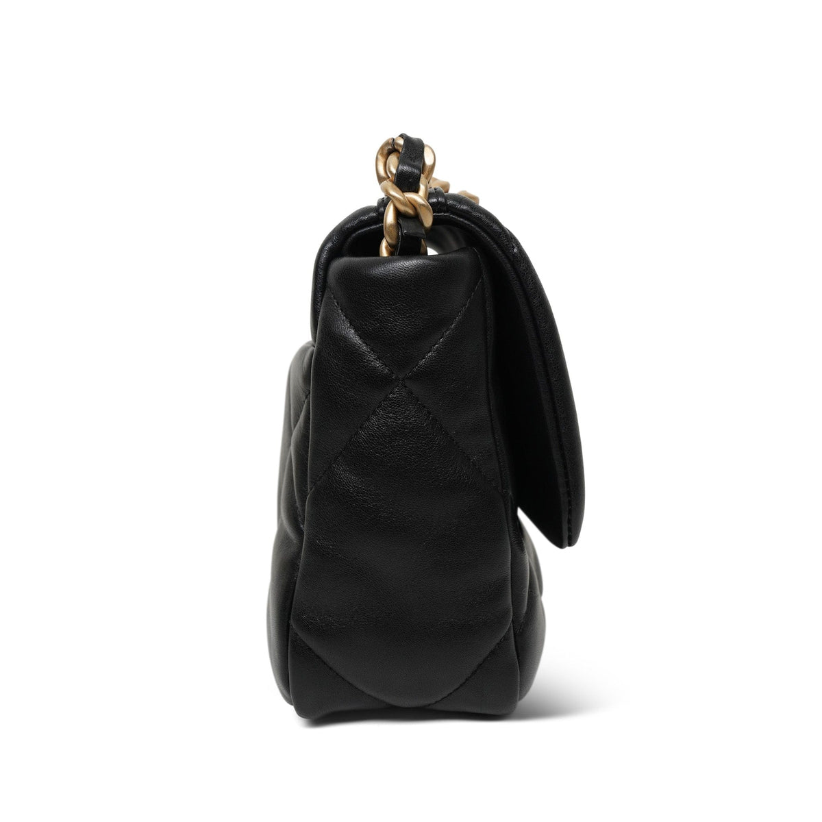 22A Black Lambskin Quilted Small 19 Flap MHW