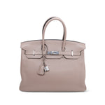 Product image 1 of 18: Birkin 35 Gris Tourterelle Clemence Palladium Plated N Square Stamp