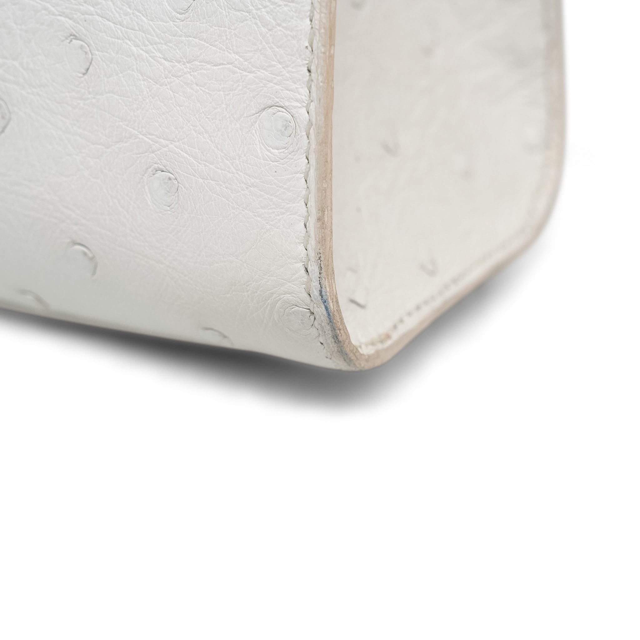 Product image 12 of 18: Kelly Sport PM White Ostrich Gold Plated R Circle