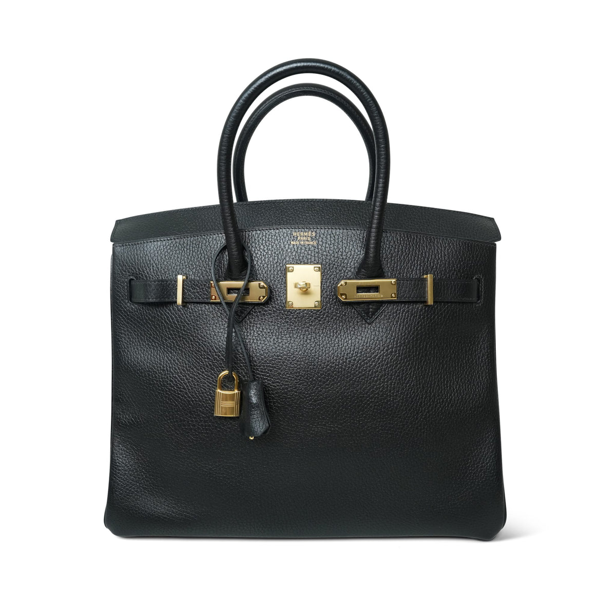 Birkin 35 Black Ardennes Gold Plated Z Circle Stamp