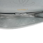 Product image 19 of 28: Silver Metallic Calfskin Quilted Classic Flap Medium Aged Gold Hardware