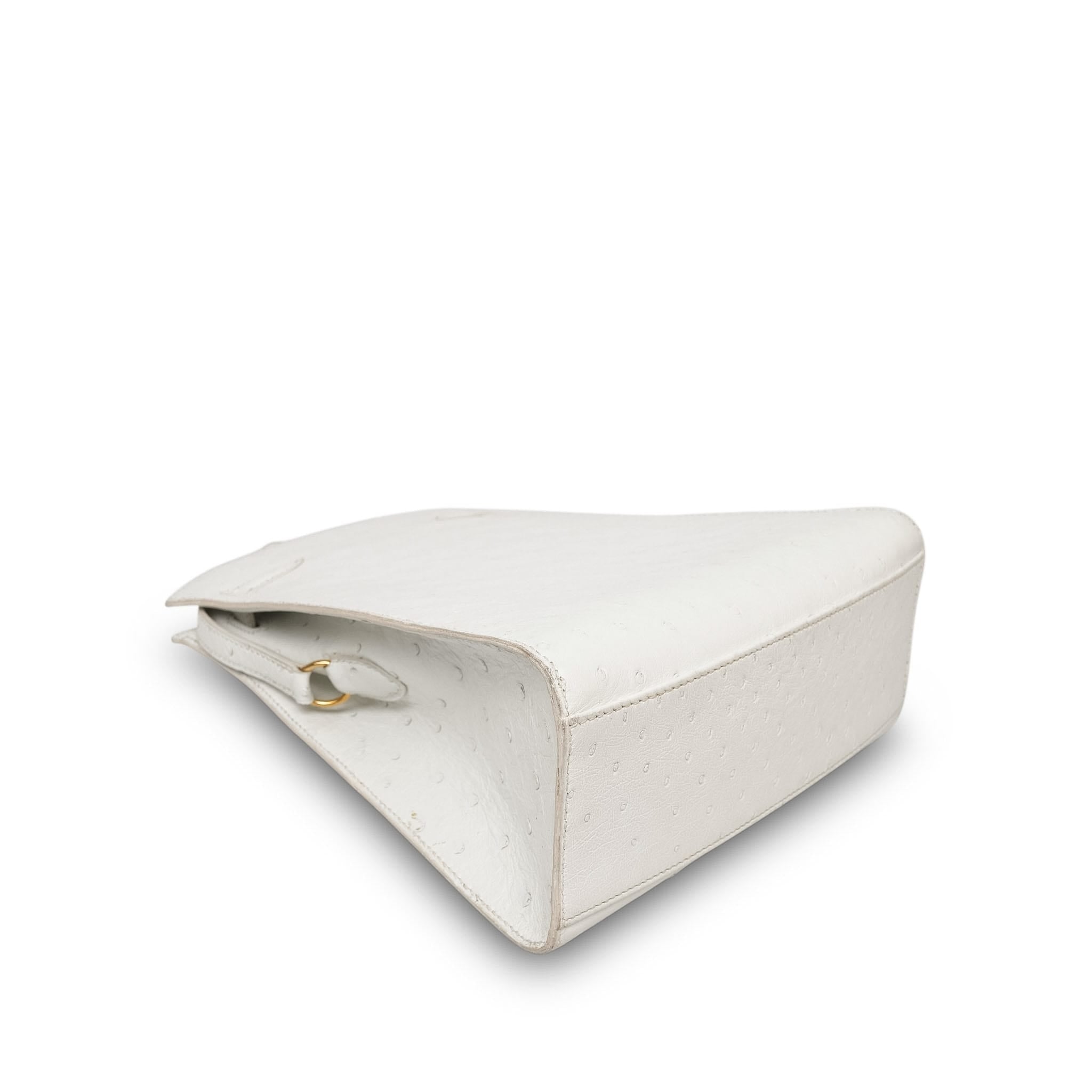 Product image 13 of 18: Kelly Sport PM White Ostrich Gold Plated R Circle