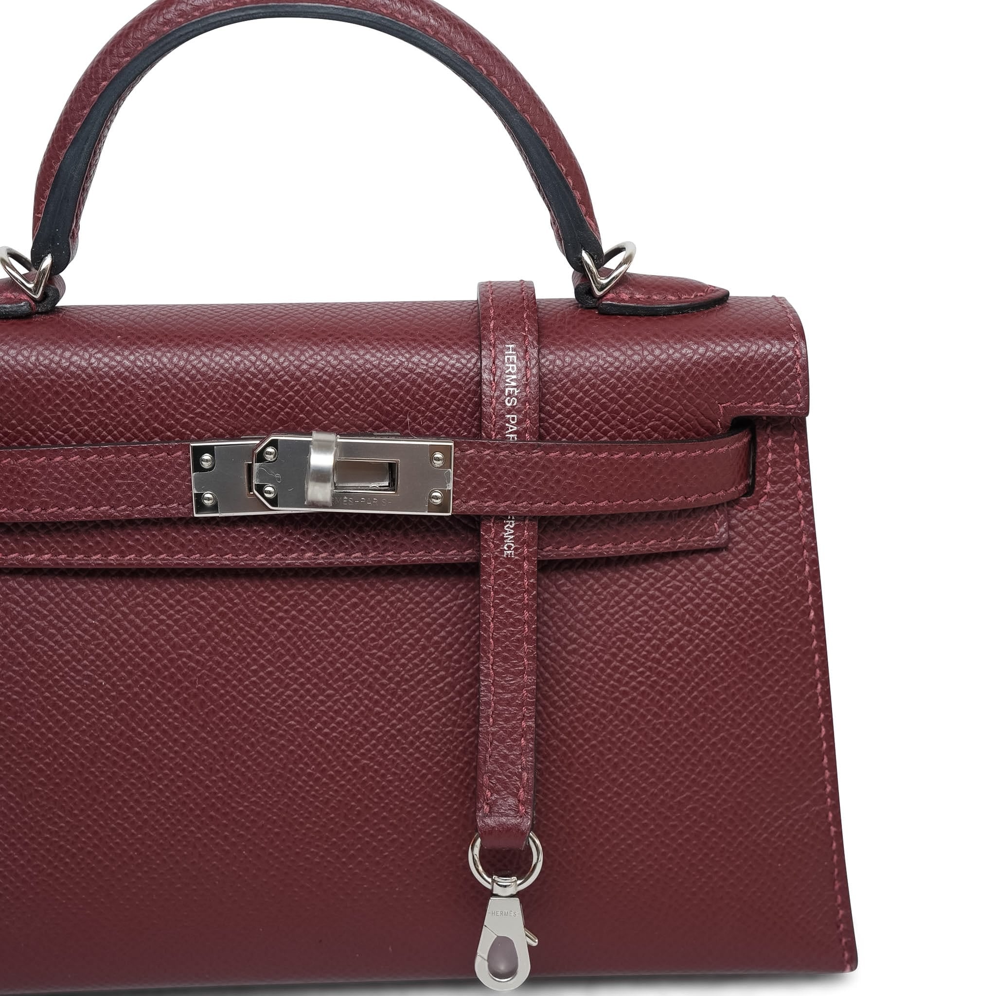 Product image 14 of 14: Mini Kelly Sellier Rouge H Epsom Palladium Plated B Stamp