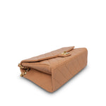 Product image 9 of 14: 23P Caramel Lambskin Quilted Spellout Chain Single Flap Bag AGHW