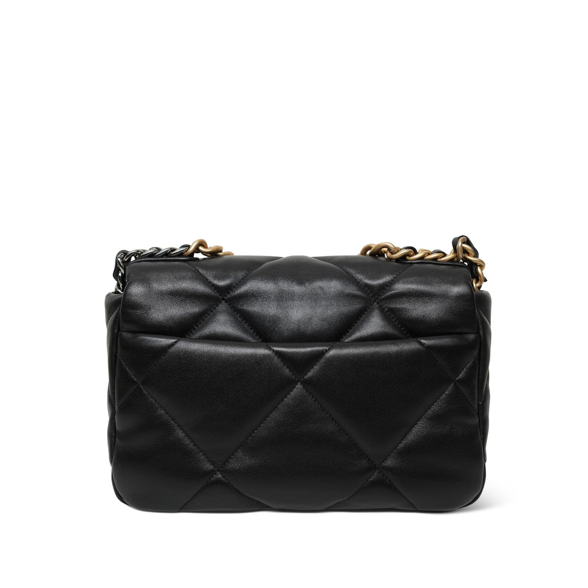 22A Black Lambskin Quilted Small 19 Flap MHW