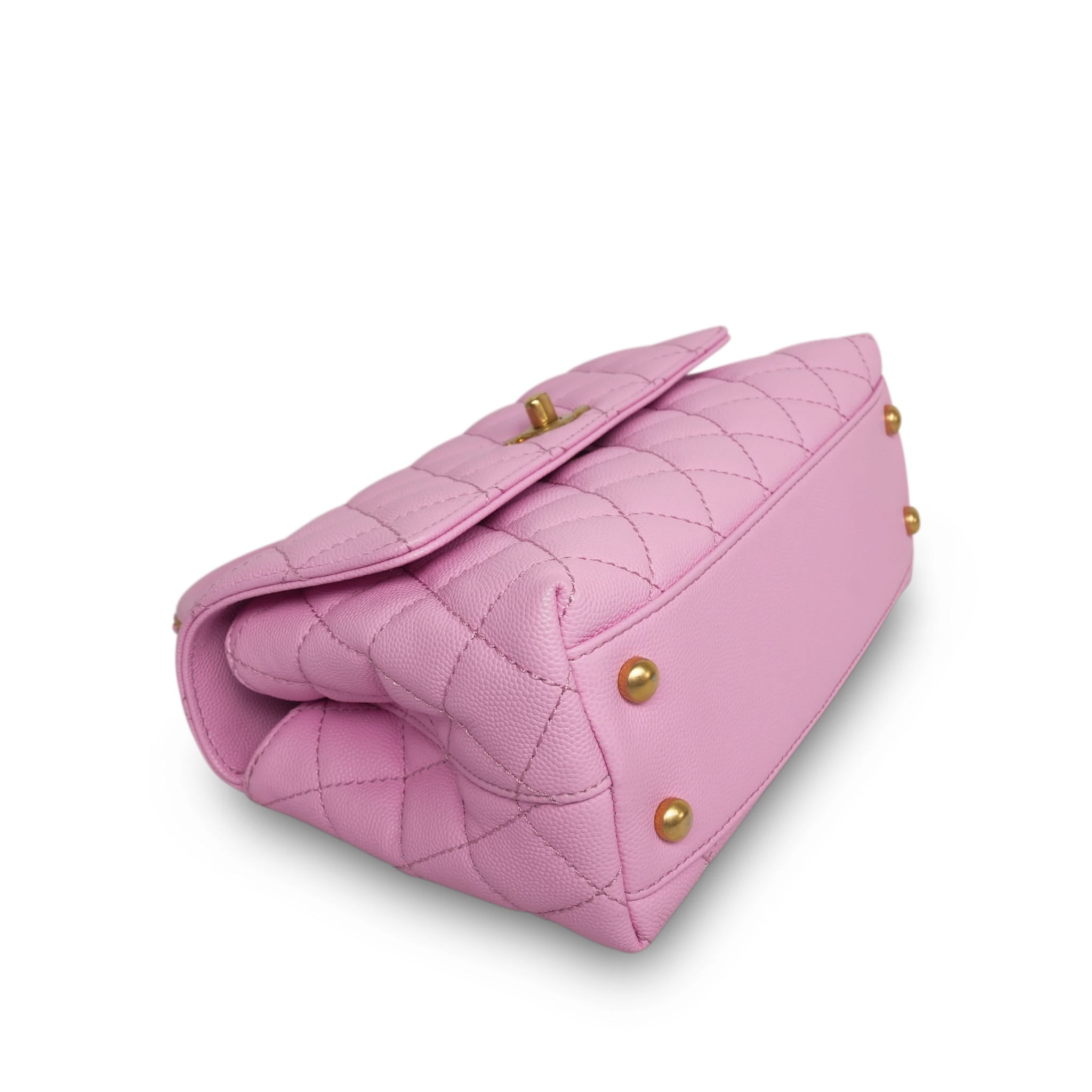 23P Lilac/Pink Caviar Quilted Coco Chain Handle Small AGHW