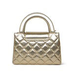 Product image 5 of 17: Gold Metallic Crumpled Calfskin Quilted Kelly Shopper Small Aged Gold Hardware