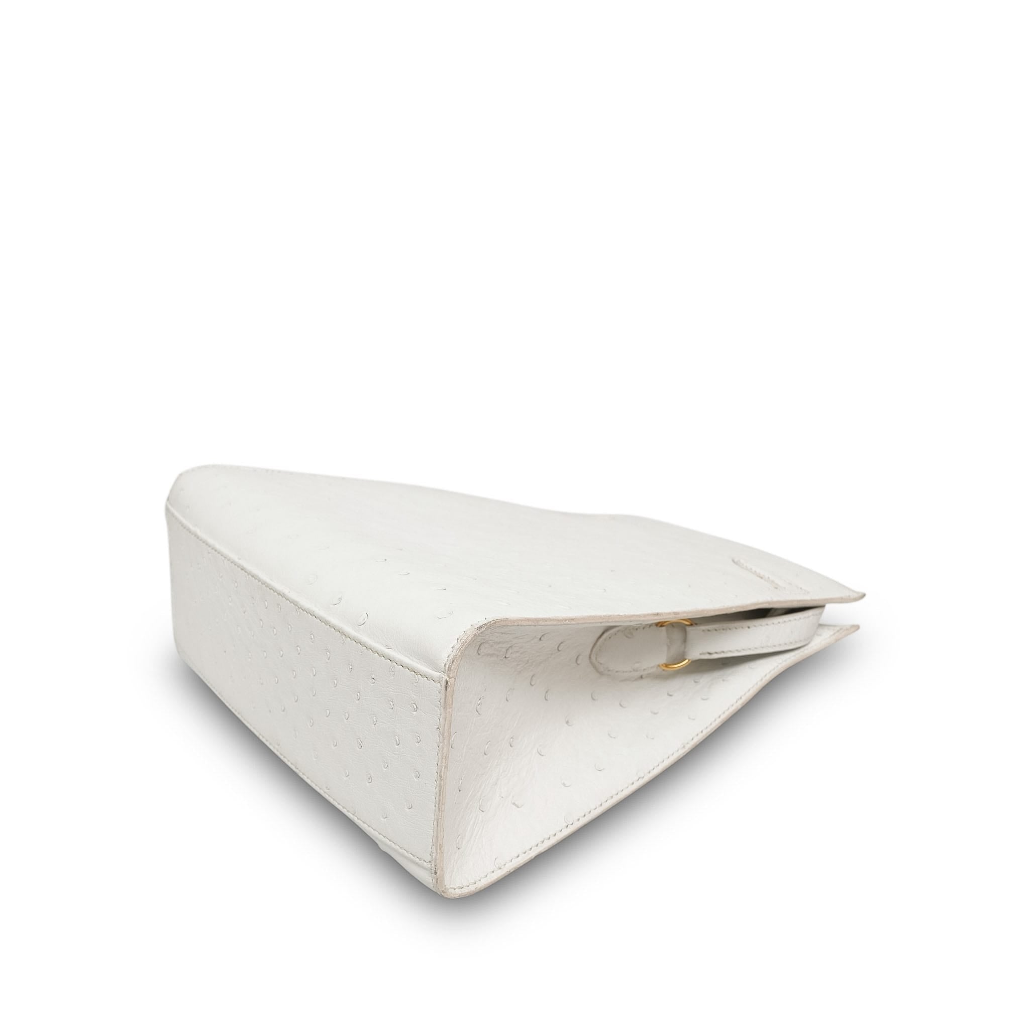 Product image 14 of 18: Kelly Sport PM White Ostrich Gold Plated R Circle