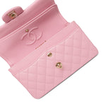 Product image 13 of 17: Pink Sakura Caviar Quilted Classic Flap Small LGHW