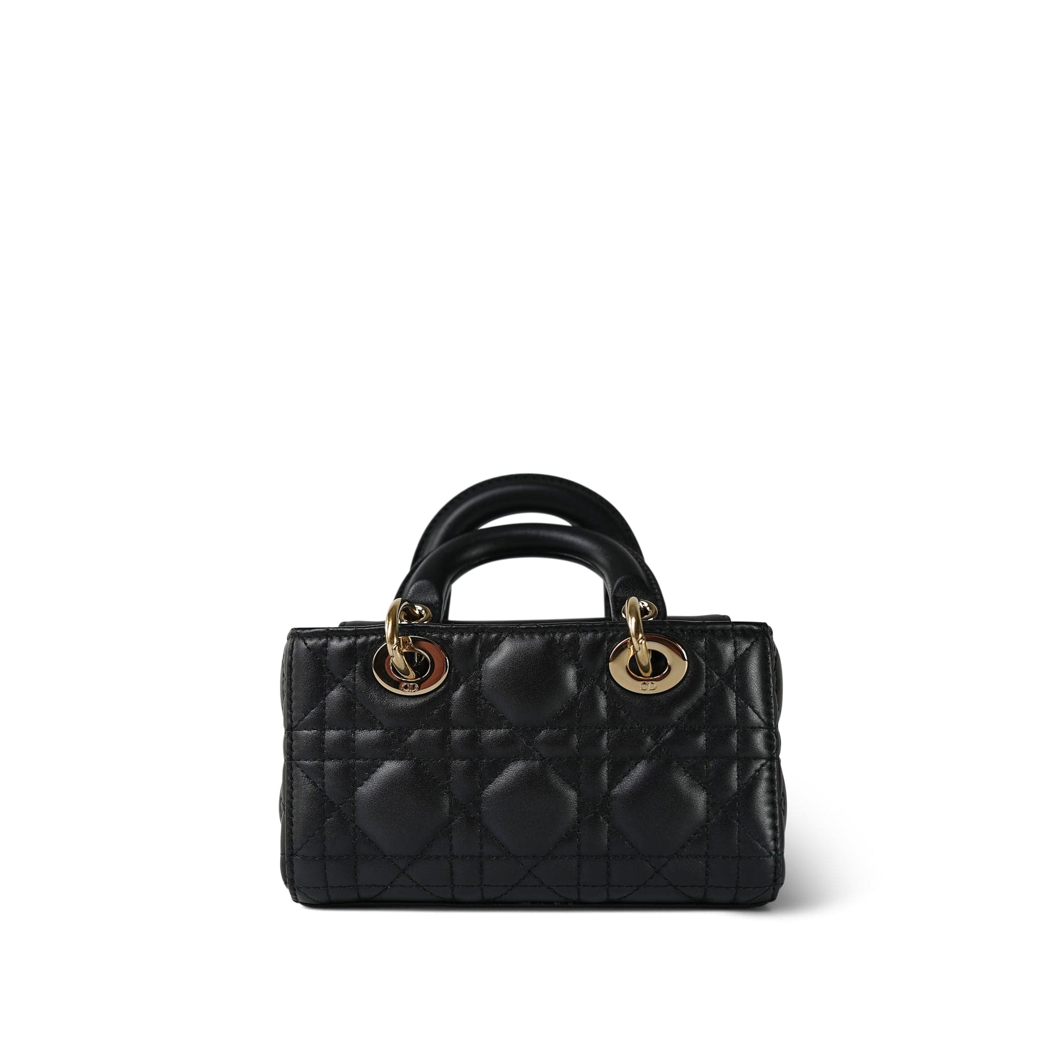 Lady D-Joy Black Lambskin Cannage Micro – REDELUXE