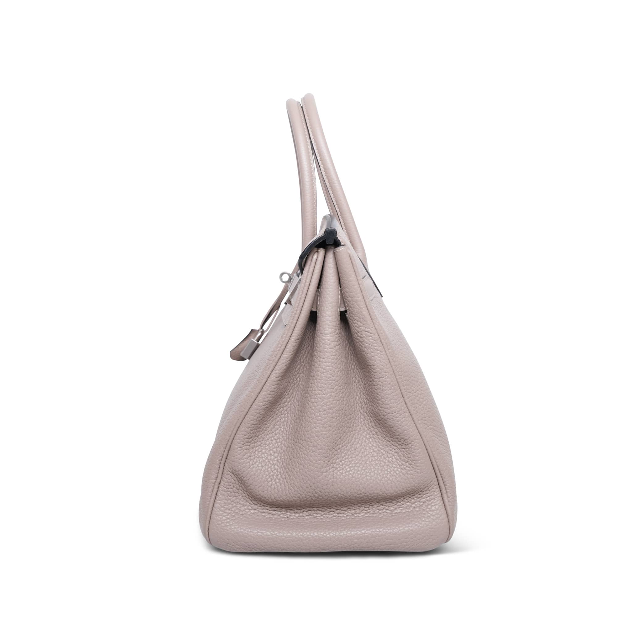 Product image 8 of 18: Birkin 35 Gris Tourterelle Clemence Palladium Plated N Square Stamp