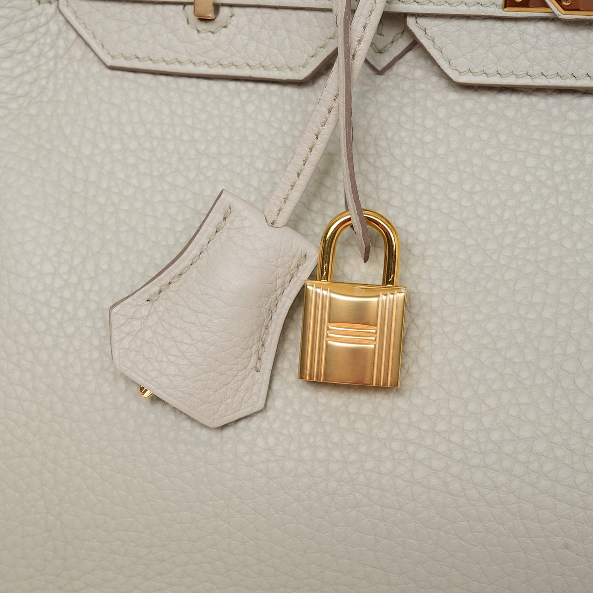Birkin 30 Beton Clemence Gold Plated U Stamp