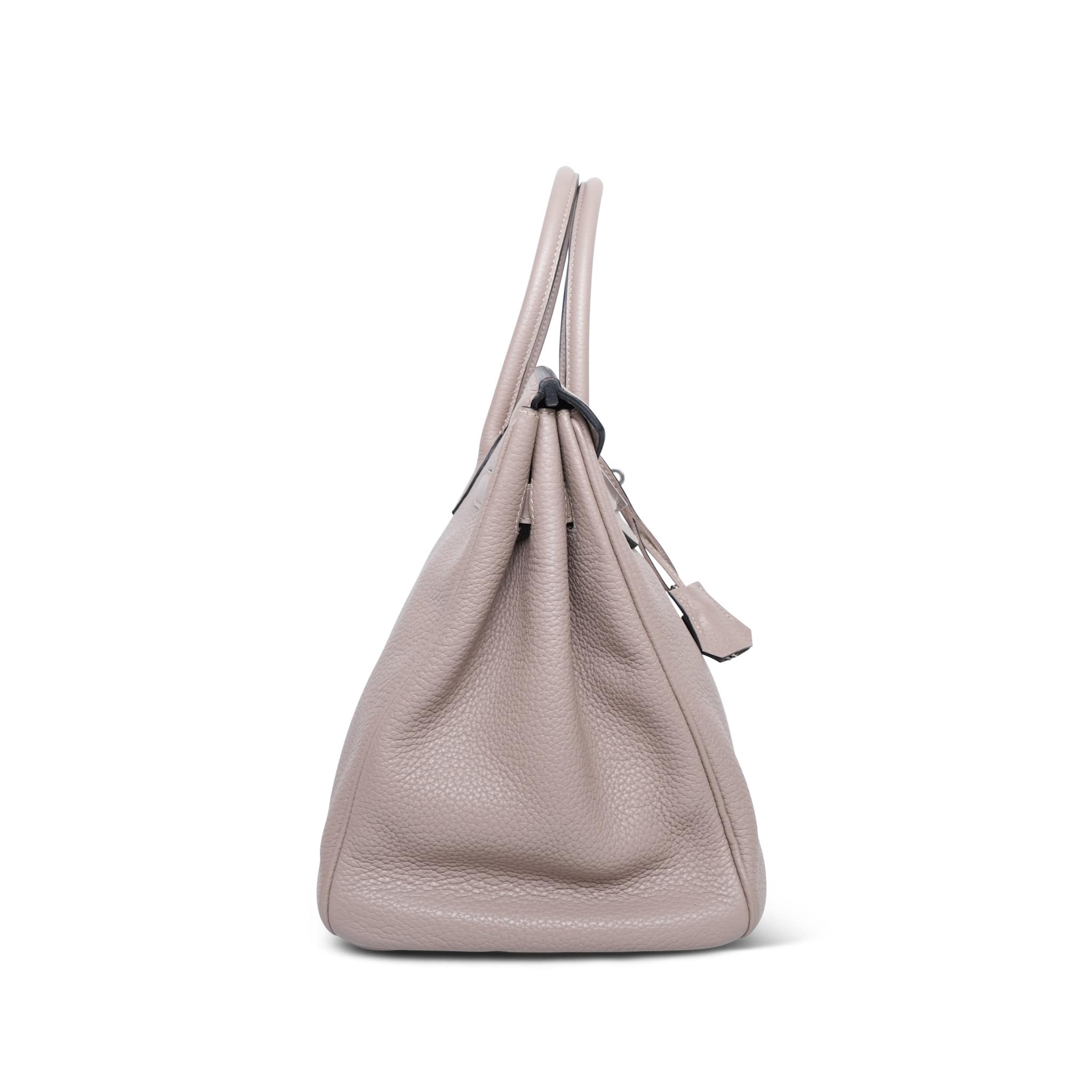 Product image 6 of 18: Birkin 35 Gris Tourterelle Clemence Palladium Plated N Square Stamp