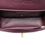 Product image 14 of 19: 26B Burgundy Suede Quilted Mini Souplissimo Flap Bag LGHW