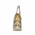 Product image 4 of 17: Gold Metallic Crumpled Calfskin Quilted Kelly Shopper Small Aged Gold Hardware