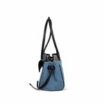 Product image 5 of 16: 26A Black Calfskin/ Denim Quilted Urban Essentials Shopping Bag Small Gold Hardware