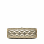 Product image 8 of 17: Gold Metallic Crumpled Calfskin Quilted Kelly Shopper Small Aged Gold Hardware