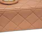 Product image 8 of 14: 23P Caramel Lambskin Quilted Spellout Chain Single Flap Bag AGHW