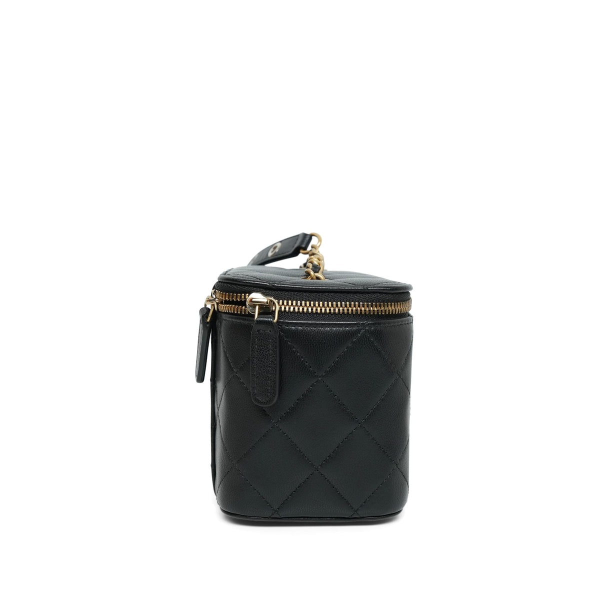 Black Lambskin Quilted Punk Essentials Vanity Case Mixed Hardware