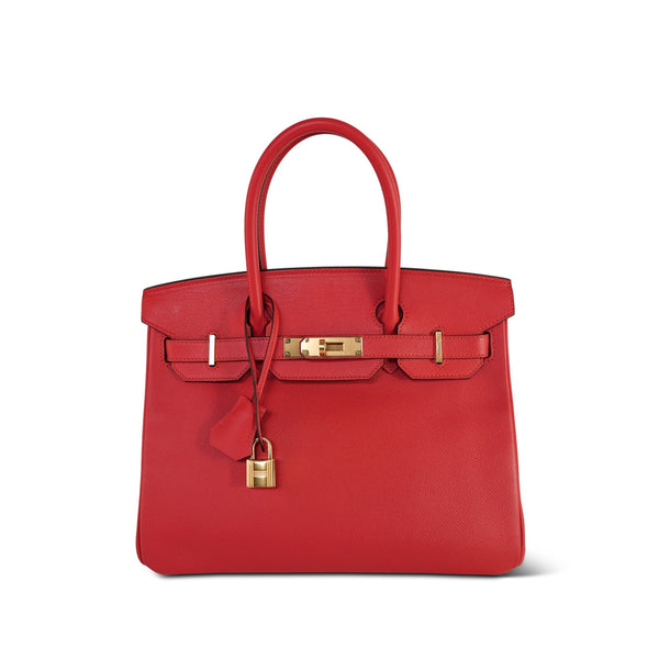 Birkin 30 Rouge Tomato Epsom Gold Plated A Stamp – REDELUXE