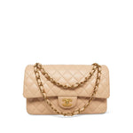 Product image 1 of 17: Beige Clair Lambskin Quilted Classic Flap Medium Gold HW