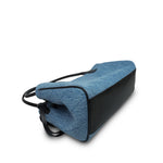 Product image 11 of 16: 26A Black Calfskin/ Denim Quilted Urban Essentials Shopping Bag Small Gold Hardware